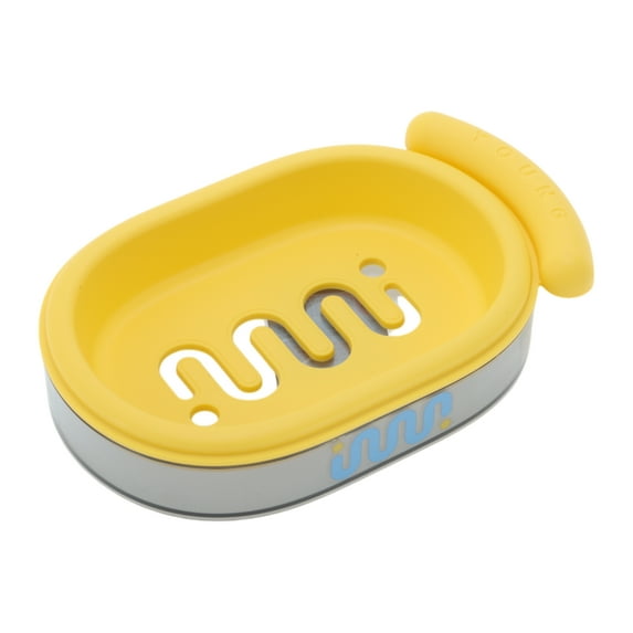 Unique Bargains 1 Pc Soap Dish Solid Color Soap Holder for Bathroom Yellow