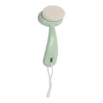 thumbnail image 1 of Unique Bargains 1 Pc Soft ABS Cleansing Brush with Flat Hair Curved Handle Green White 4.65"x2.09", 1 of 4