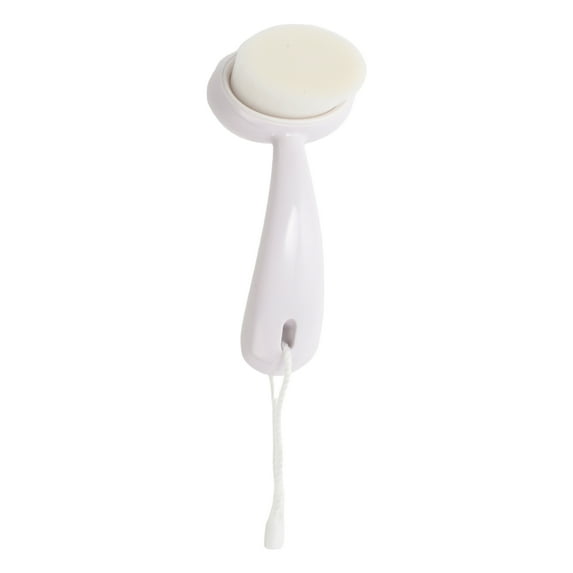Unique Bargains 1 Pc Soft ABS Cleansing Brush with Flat Hair Curved Handle White 4.65"x2.09"