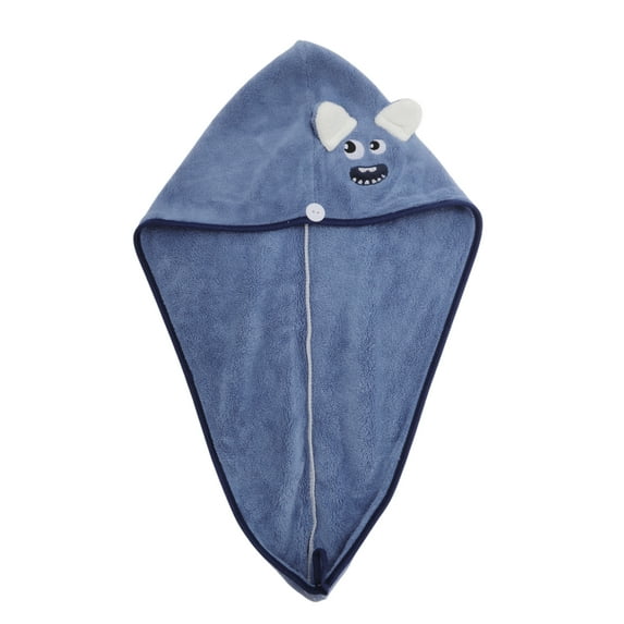 Unique Bargains 1 Pc Soft Cute Cartoon Pattern Hair Towel for Bathroom Hotel Coral Fleece Blue