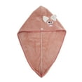 thumbnail image 1 of Unique Bargains 1 Pc Soft Cute Cartoon Pattern Hair Towel for Bathroom Hotel Coral Fleece Pink, 1 of 5