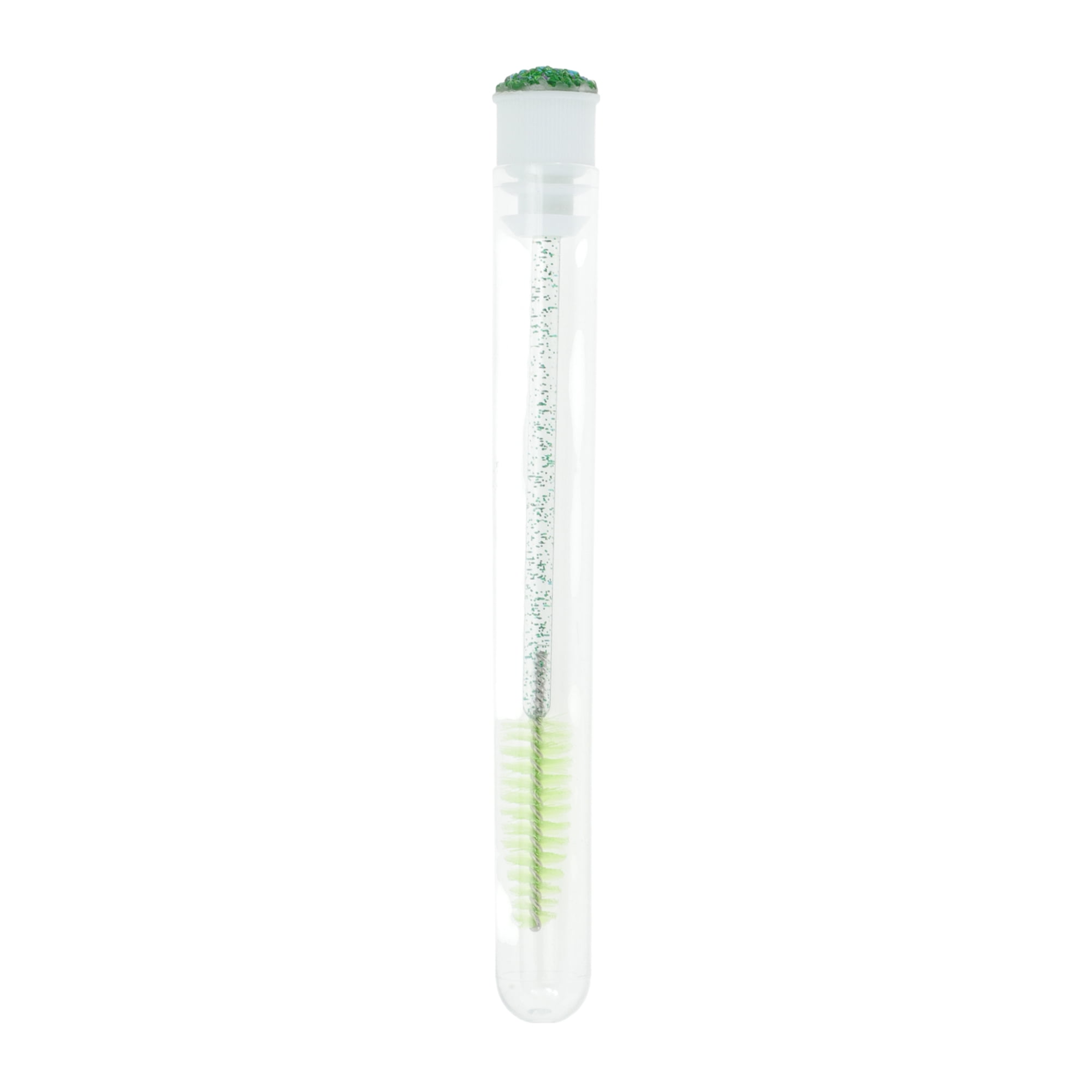 Unique Bargains 1 Pc Soft Reusable Eyelash Brush for Vacation in Tube Deep Green