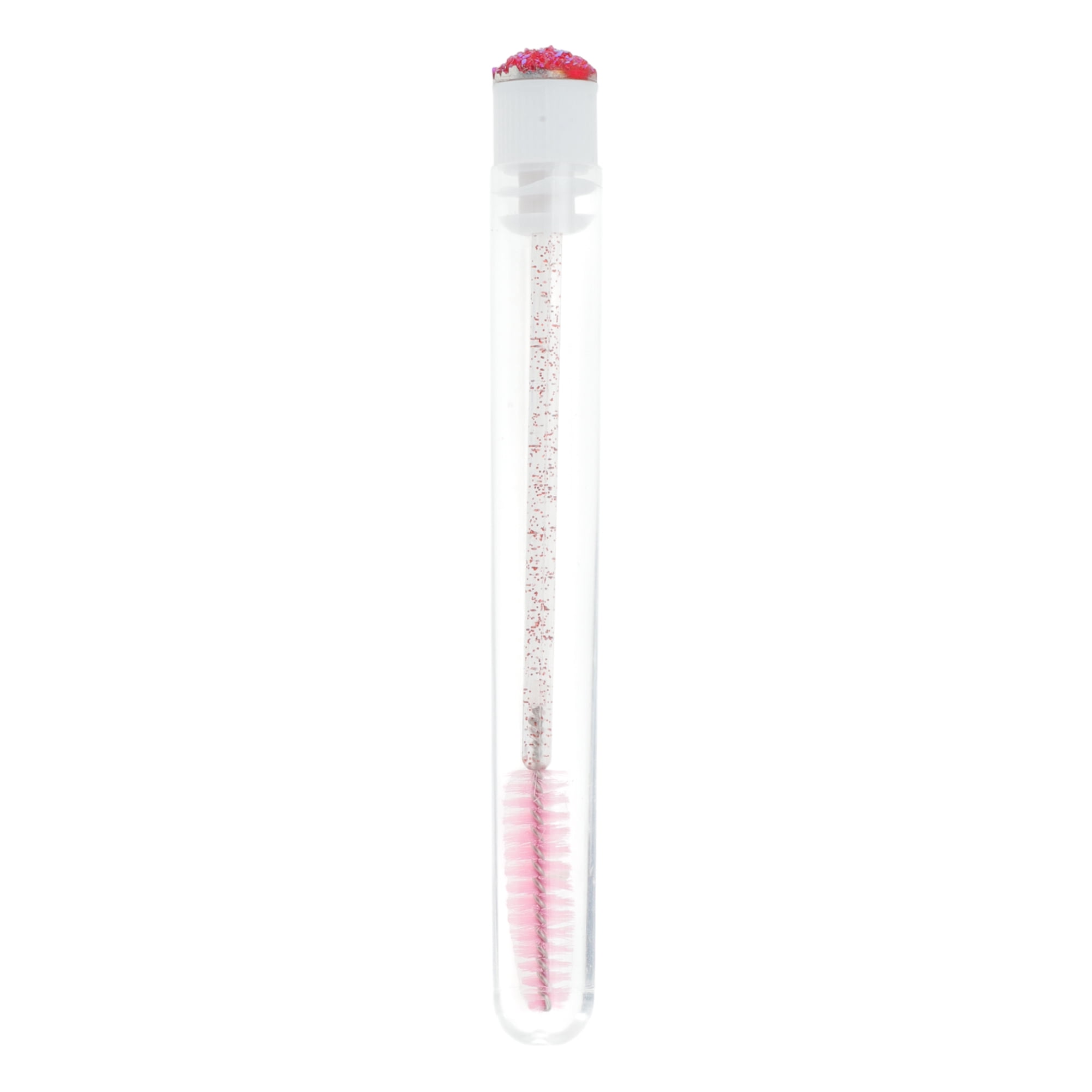 Unique Bargains 1 Pc Soft Reusable Eyelash Brush for Vacation in Tube Deep Pink