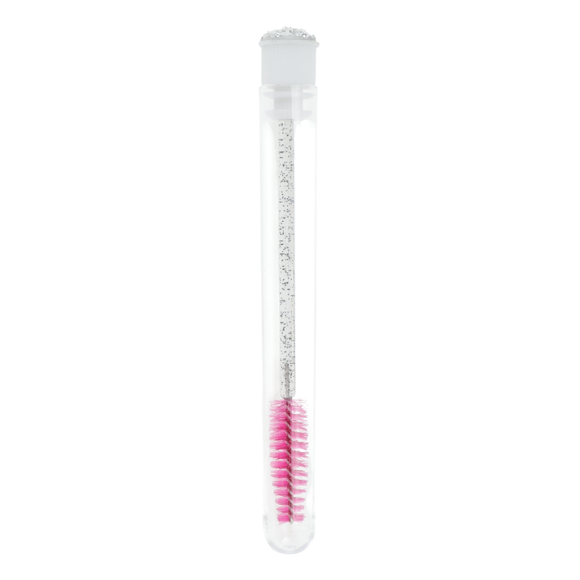 Unique Bargains 1 Pc Soft Reusable Eyelash Brush for Vacation in Tube Silver Tone