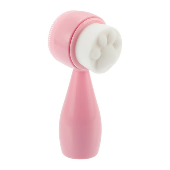 Unique Bargains 1 Pc Soft Silicone Synthetic Fiber Wool Cleansing Brush Cat's Paw Pink 4.45"x1.69"
