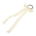 thumbnail image 1 of Unique Bargains 1 Pc Solid Bow Long Ribbon Hair Elastic Band Beige, 1 of 5