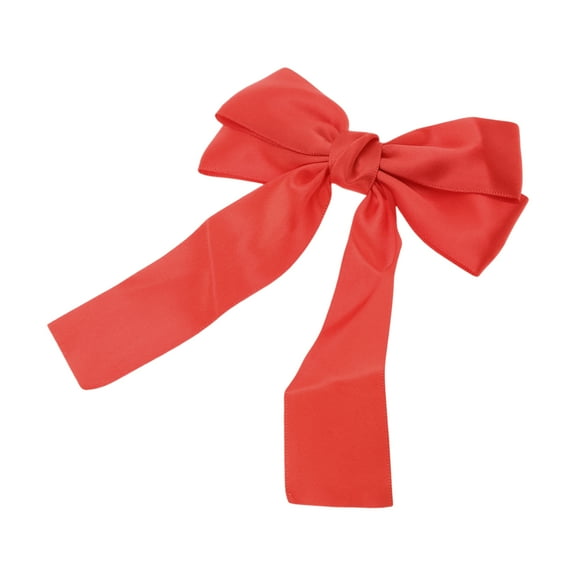 Unique Bargains 1 Pc Solid Bow Ribbon Duckbill Hair Clips Hairdo Clip Red