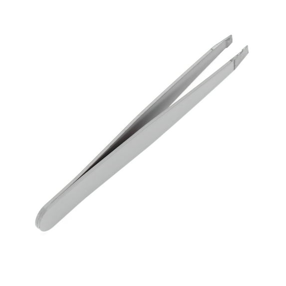 Unique Bargains 1 Pc Solid Color Eyebrow Tweezer for Bathroom Travel Hotel Silver Tone Stainless Steel