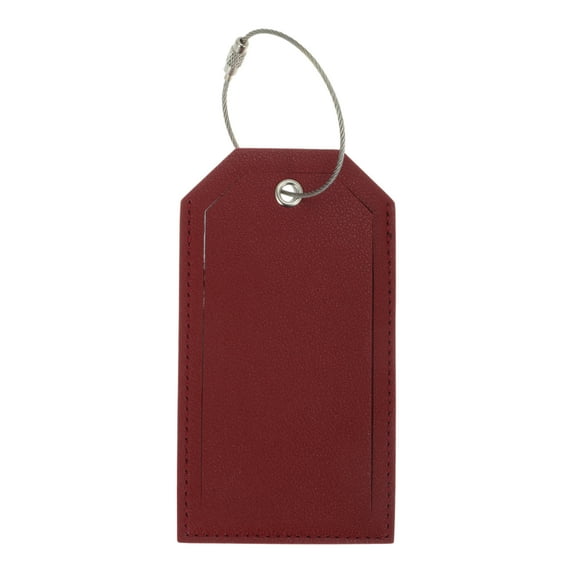 Unique Bargains 1 Pc Solid Color Irregular Luggage Tag for Travel Wine Red PU