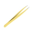 thumbnail image 1 of Unique Bargains 1 Pc Solid Color Pointed Edge Eyebrow Tweezer for Bathroom Travel Hotel Yellow Stainless Steel, 1 of 4