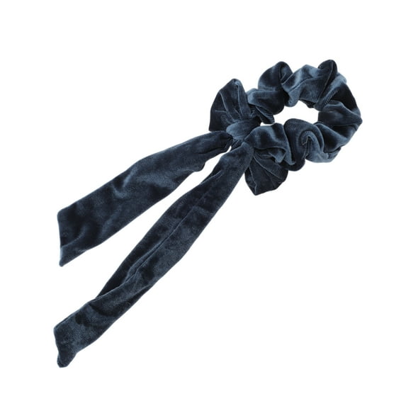 Unique Bargains 1 Pc Solid Color Ribbon Scrunchies Gray Blue