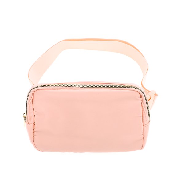 Unique Bargains 1 Pc Solid Color Running Waist Pack for Hiking Gym Pink Nylon