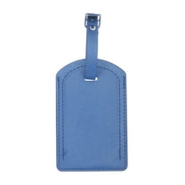 Unique Bargains 1 Pc Solid Color Texture Luggage Tag for Travel Blue PU
