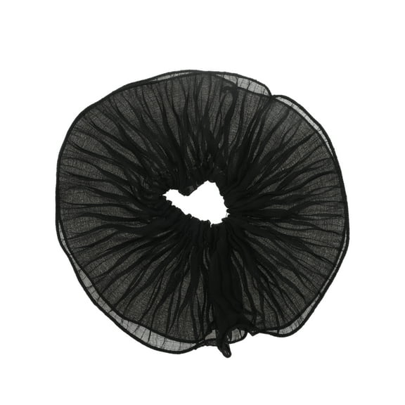 Unique Bargains 1 Pc Solid Double Layer Scrunchies for Home Black