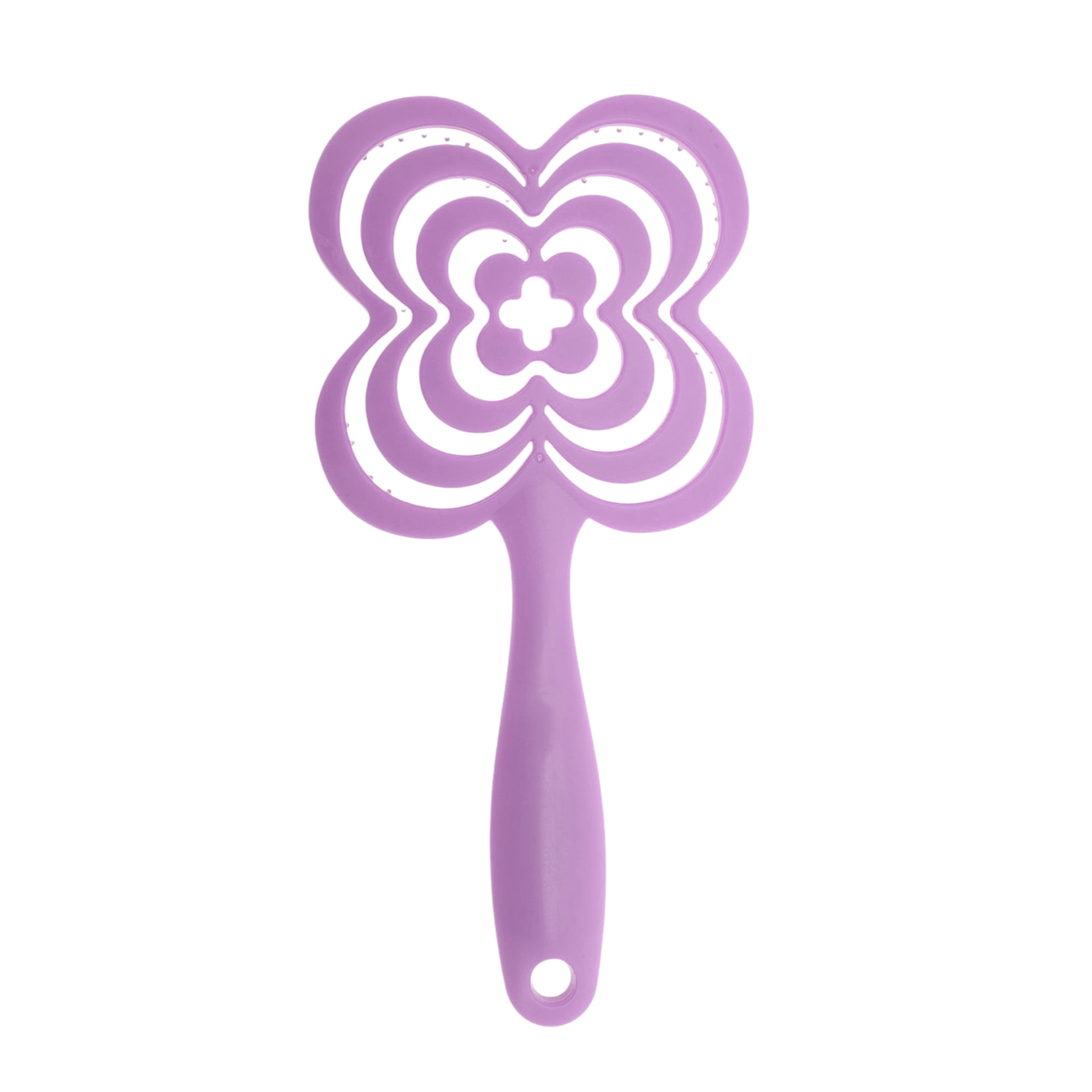 Unique Bargains 1 Pc Solid Four-leaf Clovers Hollow Comb Hair Brush Purple