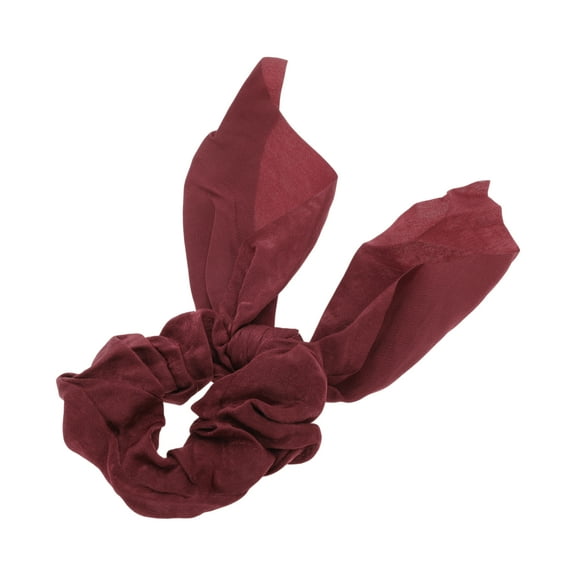 Unique Bargains 1 Pc Solid Rabbit Ears Scrunchies Wine Red