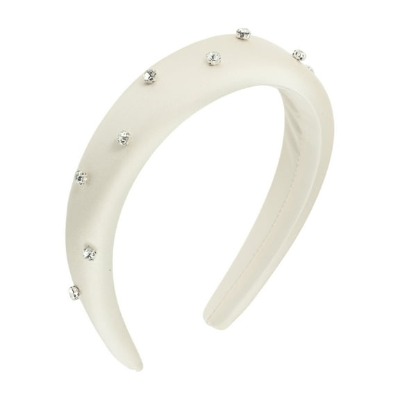 Unique Bargains 1 Pc Solid Rhinestone Headbands for Women Beige