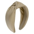 thumbnail image 1 of Unique Bargains 1 Pc Solid Tie Wide Headbands for Women Champagne, 1 of 6