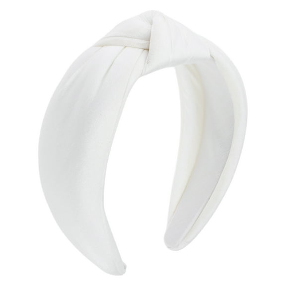 Unique Bargains 1 Pc Solid Tie Wide Headbands for Women White