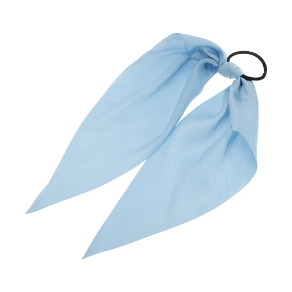 Unique Bargains 1 Pc Solid Triangle Ribbon Hair Elastic Band Blue