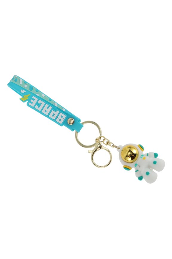 1 Pc Space Astronaut Keychain Blue PVC Metal