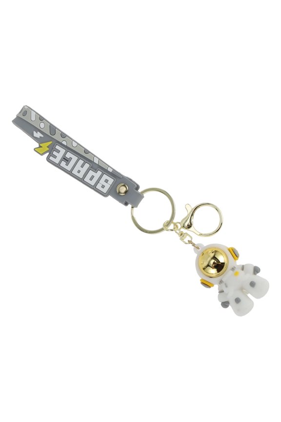 1 Pc Space Astronaut Keychain Gray PVC Metal