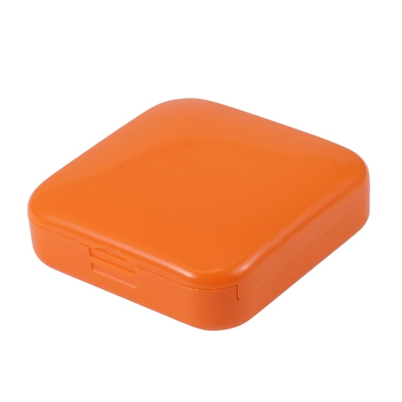 Unique Bargains 1 Pc Square 2 Compartment Pill Case Durable for Travel Orange