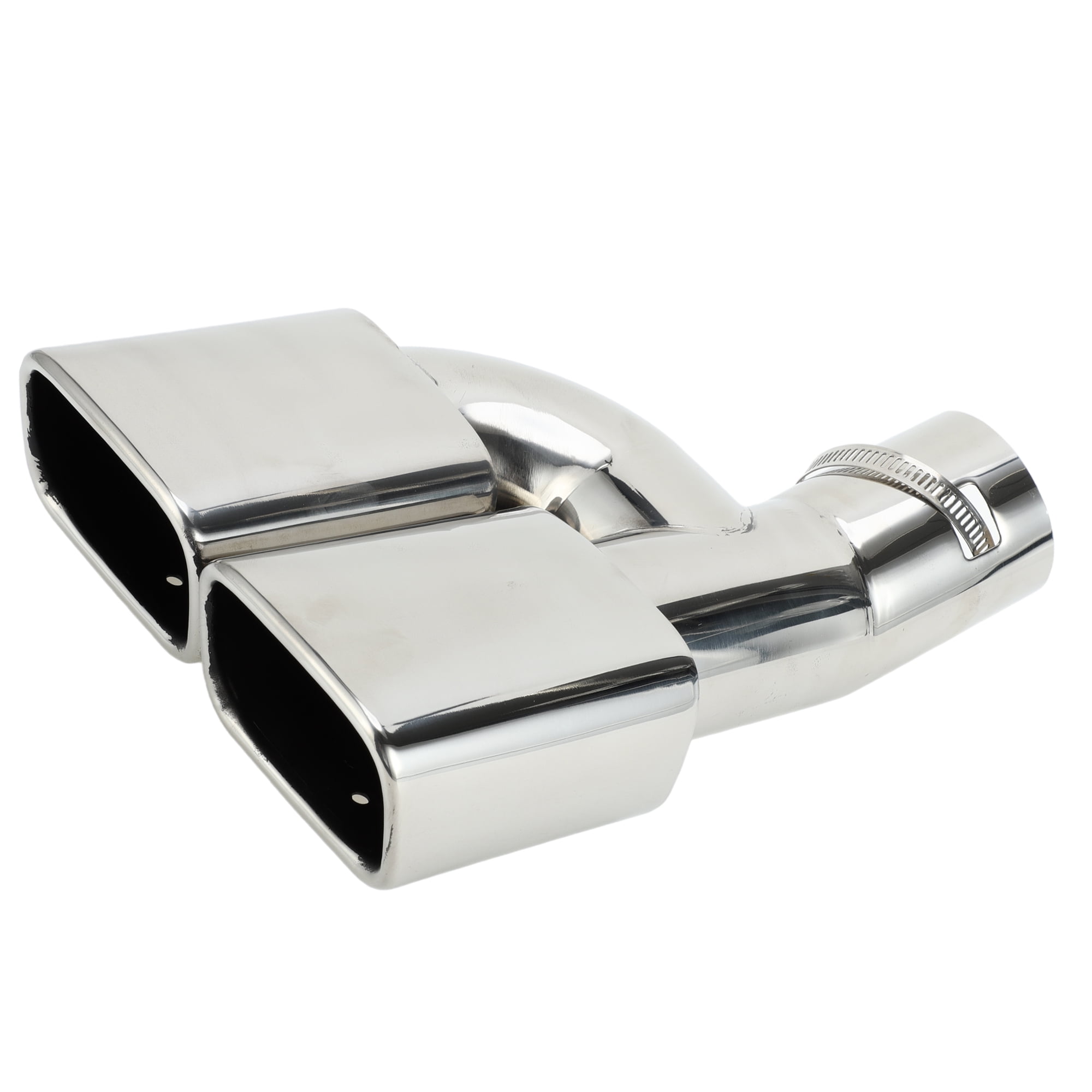 Unique Bargains 1 Pc Square Curved Dual Exhaust Tip 2.4