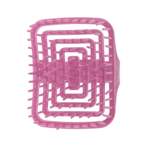 Unique Bargains 1 Pc Square Hollow Hair Shampoo Brush for Head Massage 3.74"x3.07"x2.56" Pink