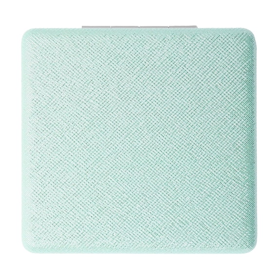 Unique Bargains 1 Pc Square Makeup Mirror for Travel Vacation Green PU ABS Glass