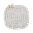 thumbnail image 1 of Unique Bargains 1 Pc Square Pearl Heat Insulation Mat Drink Coaster Beige Cotton rope, 1 of 5