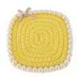 thumbnail image 1 of Unique Bargains 1 Pc Square Pearl Heat Insulation Mat Drink Coaster Yellow Cotton rope, 1 of 5