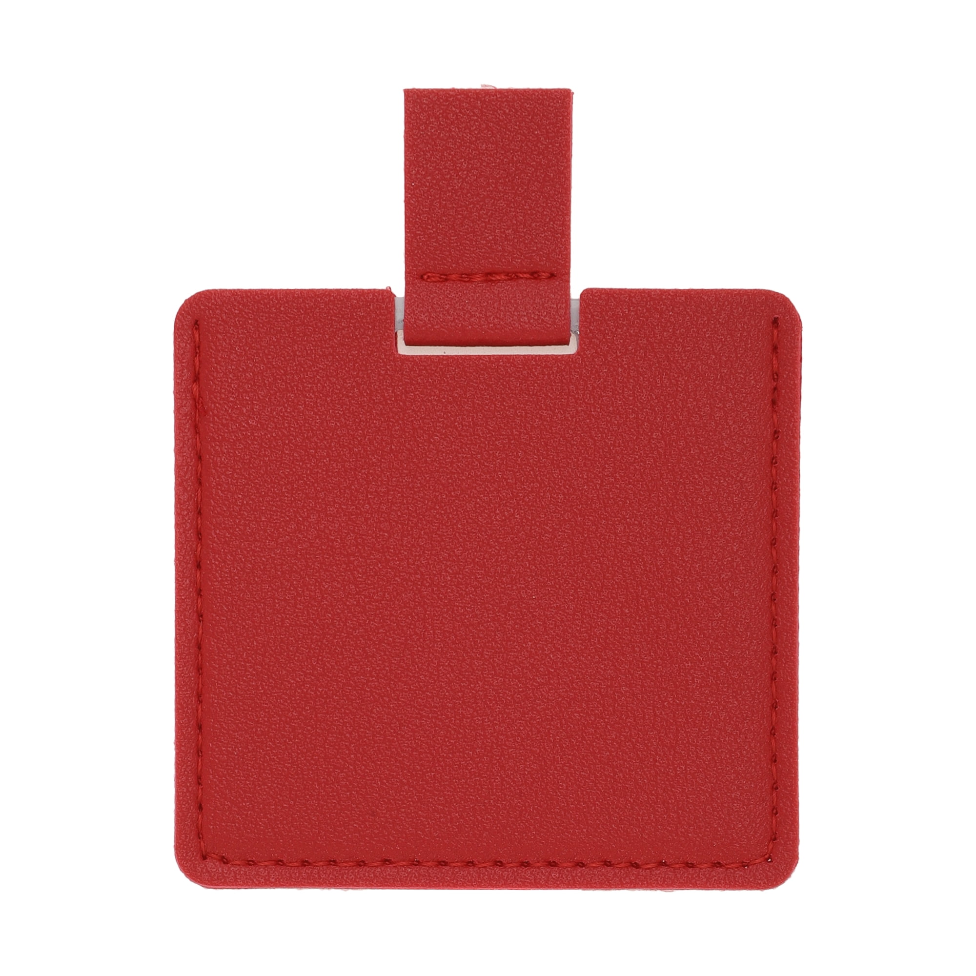 Unique Bargains 1 Pc Square Shape Makeup Mirror Red