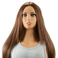 thumbnail image 1 of Unique Bargains 1 Pc Straight Long Hair Hair Wig High Temperature Fiber 22in Human Wig Brown for Women, 1 of 6