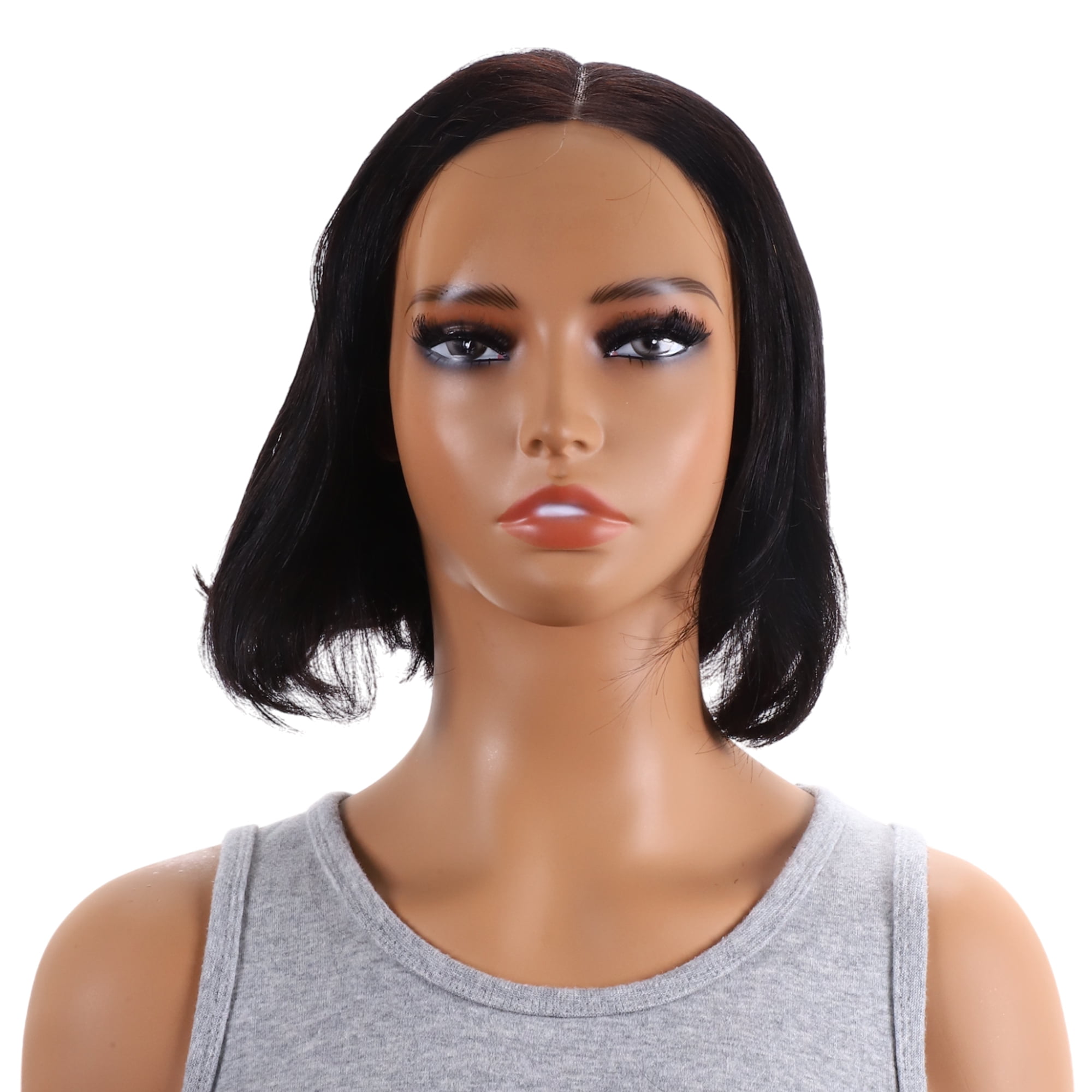 Unique Bargains 1 Pc Straight Long Hair Hair Wig Real Human Hair 8in 13x4in 180 Human Wig Black for Women