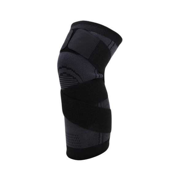 Unique Bargains 1 Pc Straps O-shaped Pattern Knee Pads One Size Fits Most Gray