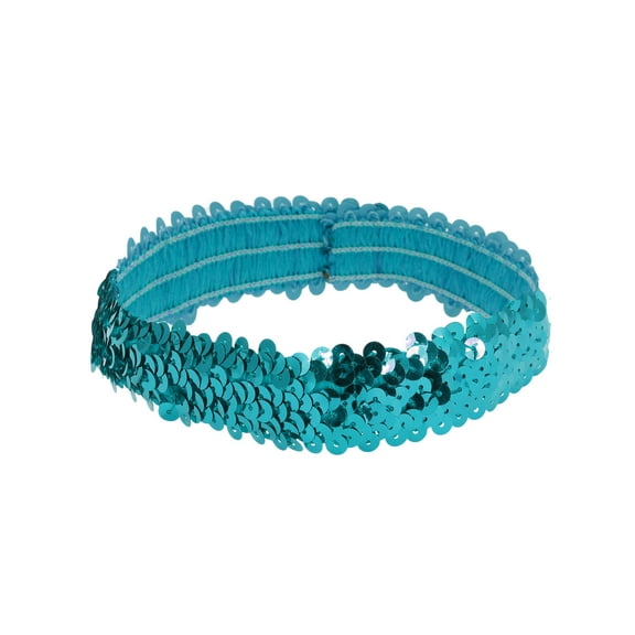 Unique Bargains 1 Pc Stretch Sequins Headbands for Women Blue