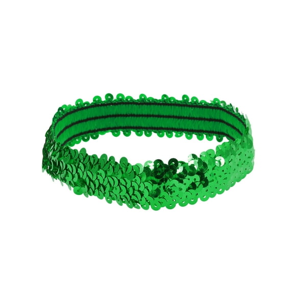 Unique Bargains 1 Pc Stretch Sequins Headbands for Women Green