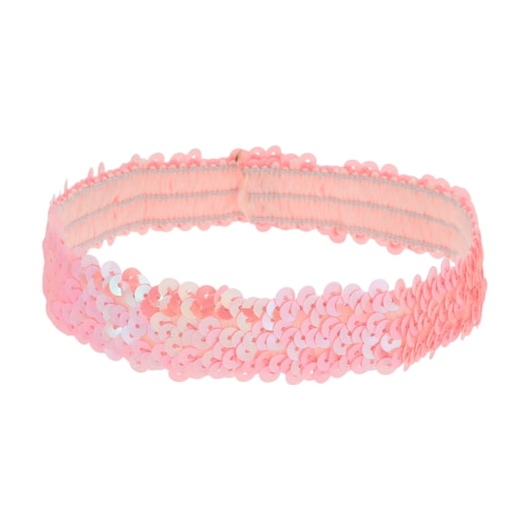 Unique Bargains 1 Pc Stretch Sequins Headbands for Women Pink