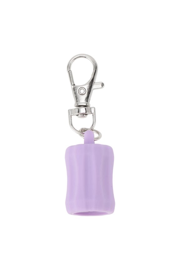 1 Pc Stripe Lip Gloss Keychain Cap Purple Silicone
