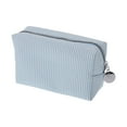 thumbnail image 1 of Unique Bargains 1 Pc Striped Pattern Makeup Bag with Smooth Drawstring Design Light Blue, 1 of 5