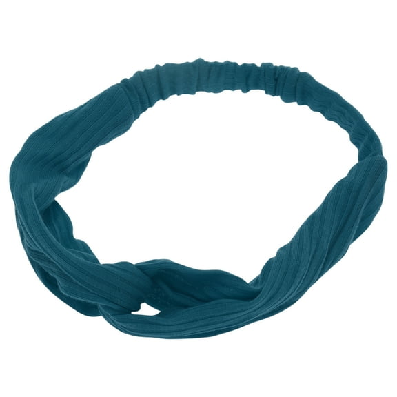 Unique Bargains 1 Pc Stripes Elastic Cross Headwrap for Women Blue