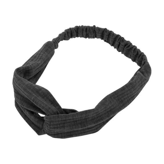 Unique Bargains 1 Pc Stripes Elastic Cross Headwrap for Women Gray
