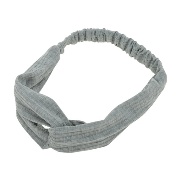 Unique Bargains 1 Pc Stripes Elastic Cross Headwrap for Women Light Gray