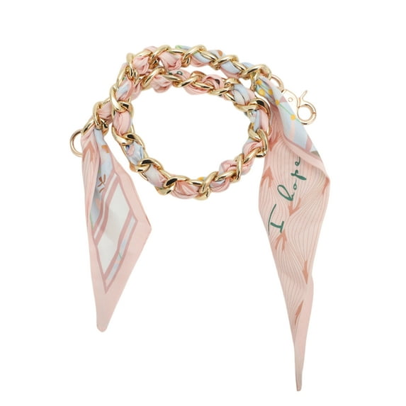 Unique Bargains 1 Pc Stripes Handbag Strap for Travelling Light Pink Alloy Polyester