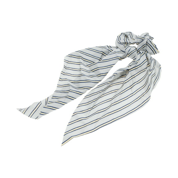 Unique Bargains 1 Pc Stripes Tie Triangle Ribbon Scrunchies Gray