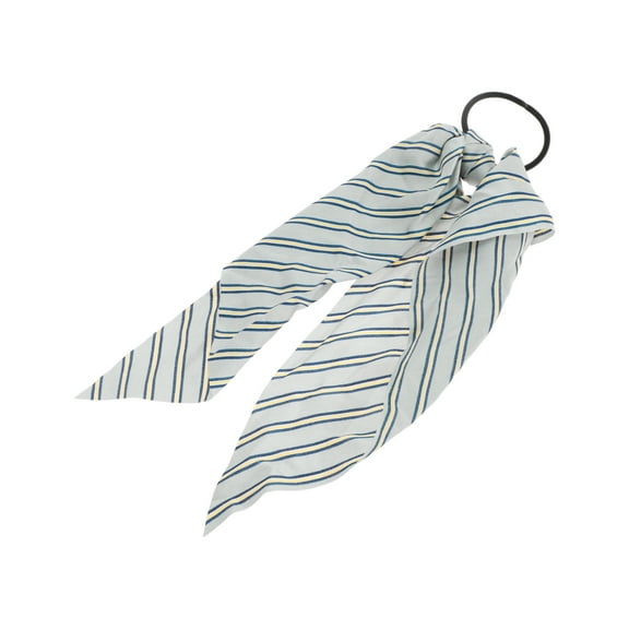 Unique Bargains 1 Pc Stripes Triangle Ribbon Hair Elastic Band Gray
