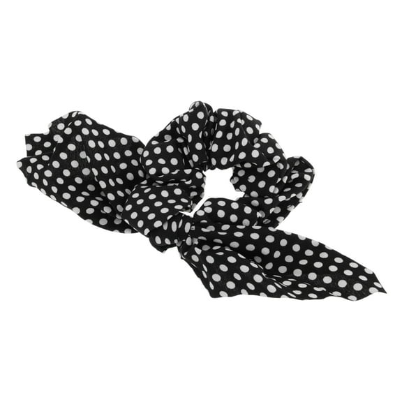 Unique Bargains 1 Pc Stylish Bow Dots Hair Ties Hair Bands Black White