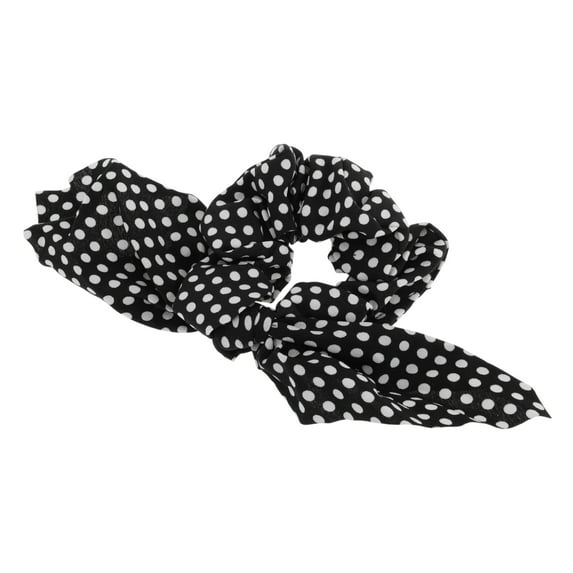 Unique Bargains 1 Pc Stylish Bow Dots Hair Ties Hair Bands Black White
