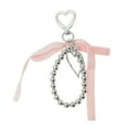 thumbnail image 1 of Unique Bargains 1 Pc Stylish Bow Hearts Handbag Charm Bag Accessories Pink Silver Tone, 1 of 5